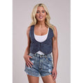 Roper Women's Denim Mini Vest-Dark Denim