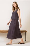 V Neck Linen Tank