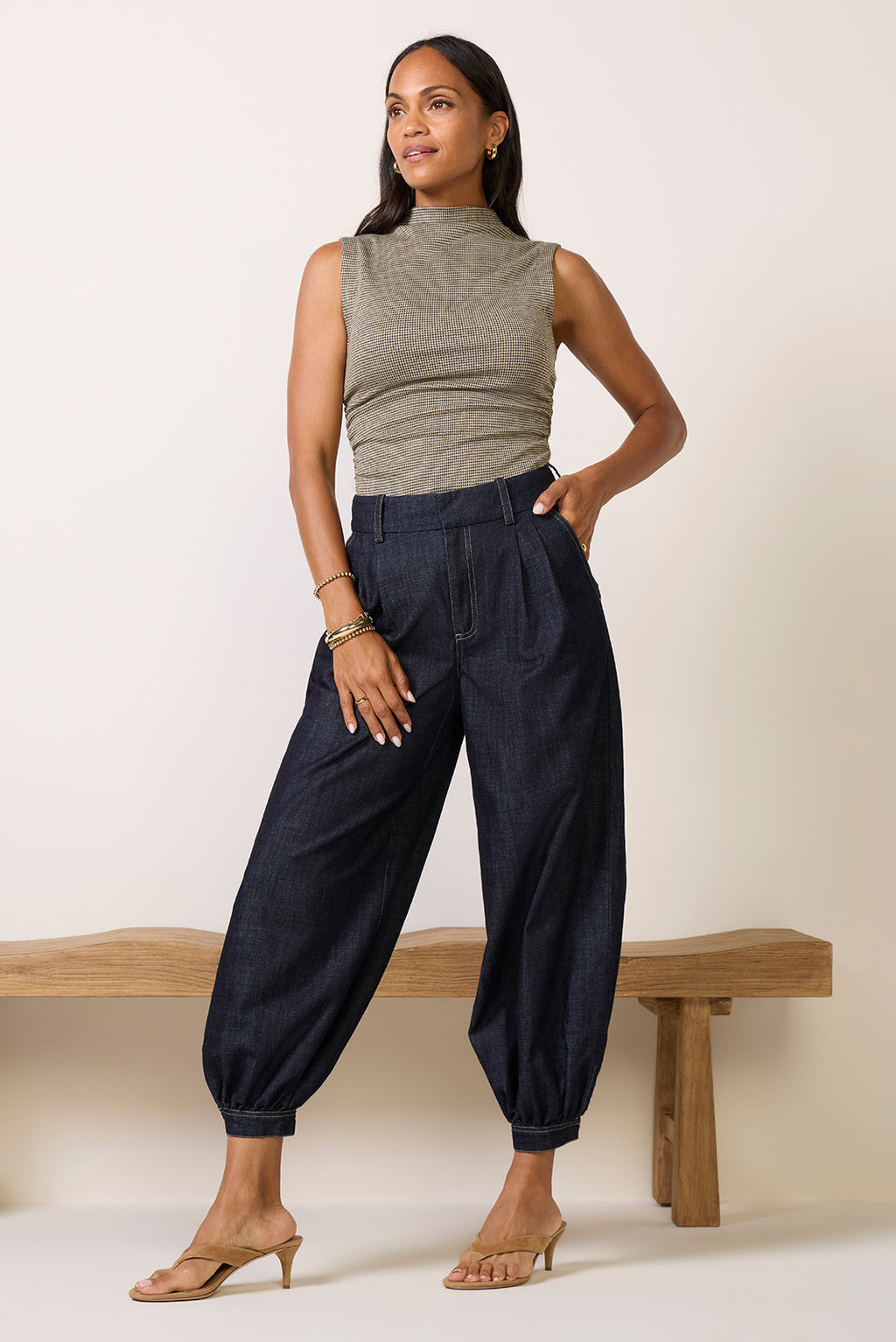 Balloon Denim Trouser
