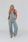 Rise And Shine Wide Leg Denim Jumpsuit - Denim - Pre Order