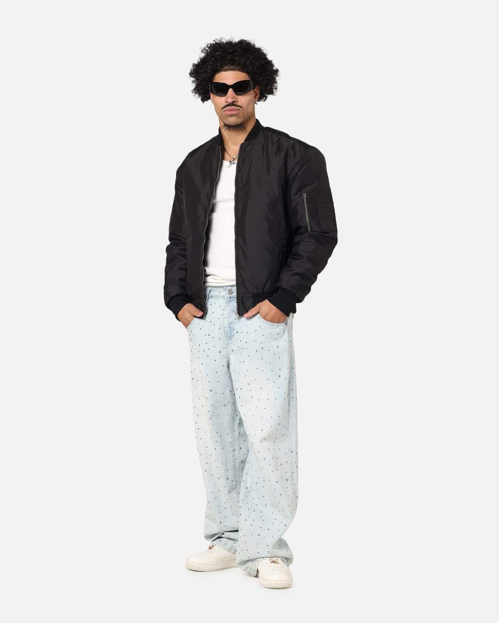 Saint Morta Gothic Noir Bomber Jacket Black