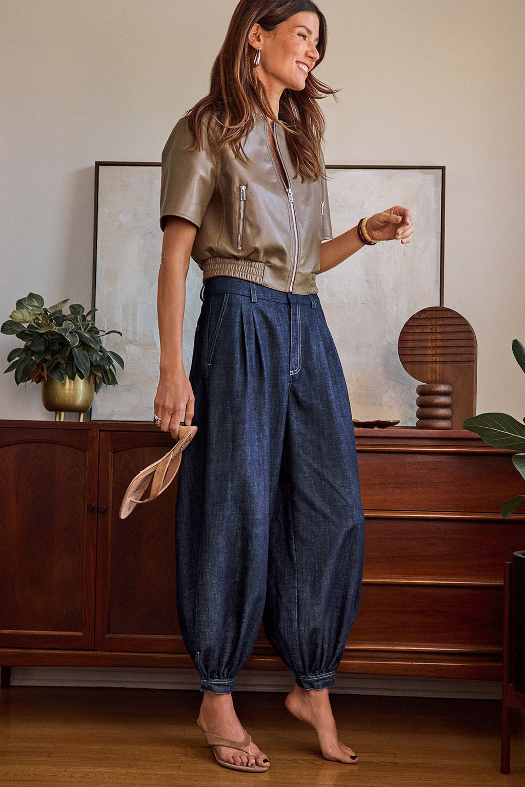 Balloon Denim Trouser