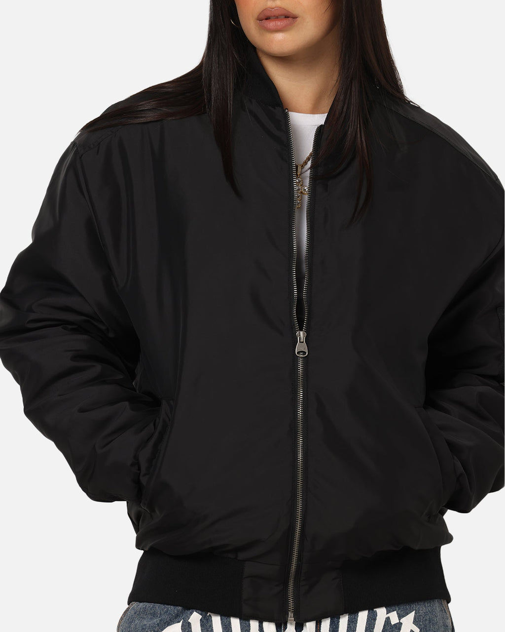 Saint Morta Gothic Noir Bomber Jacket Black