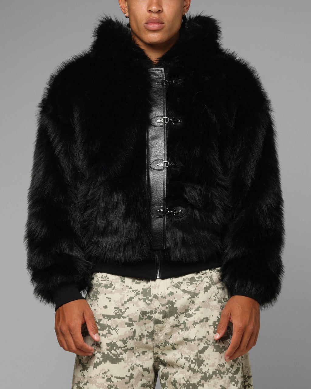 Loiter Eastern Bloc Fur Jacket Black
