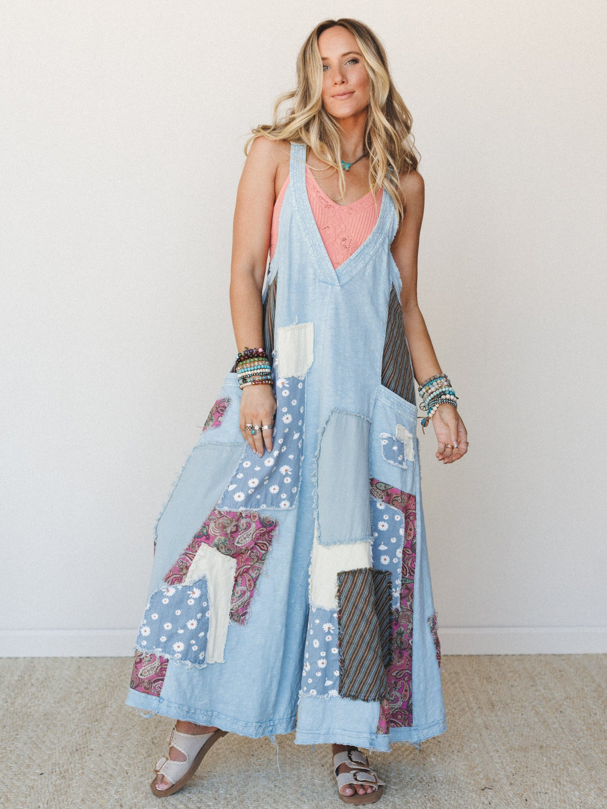 Garden Drift Wide Leg Jumpsuit - Denim