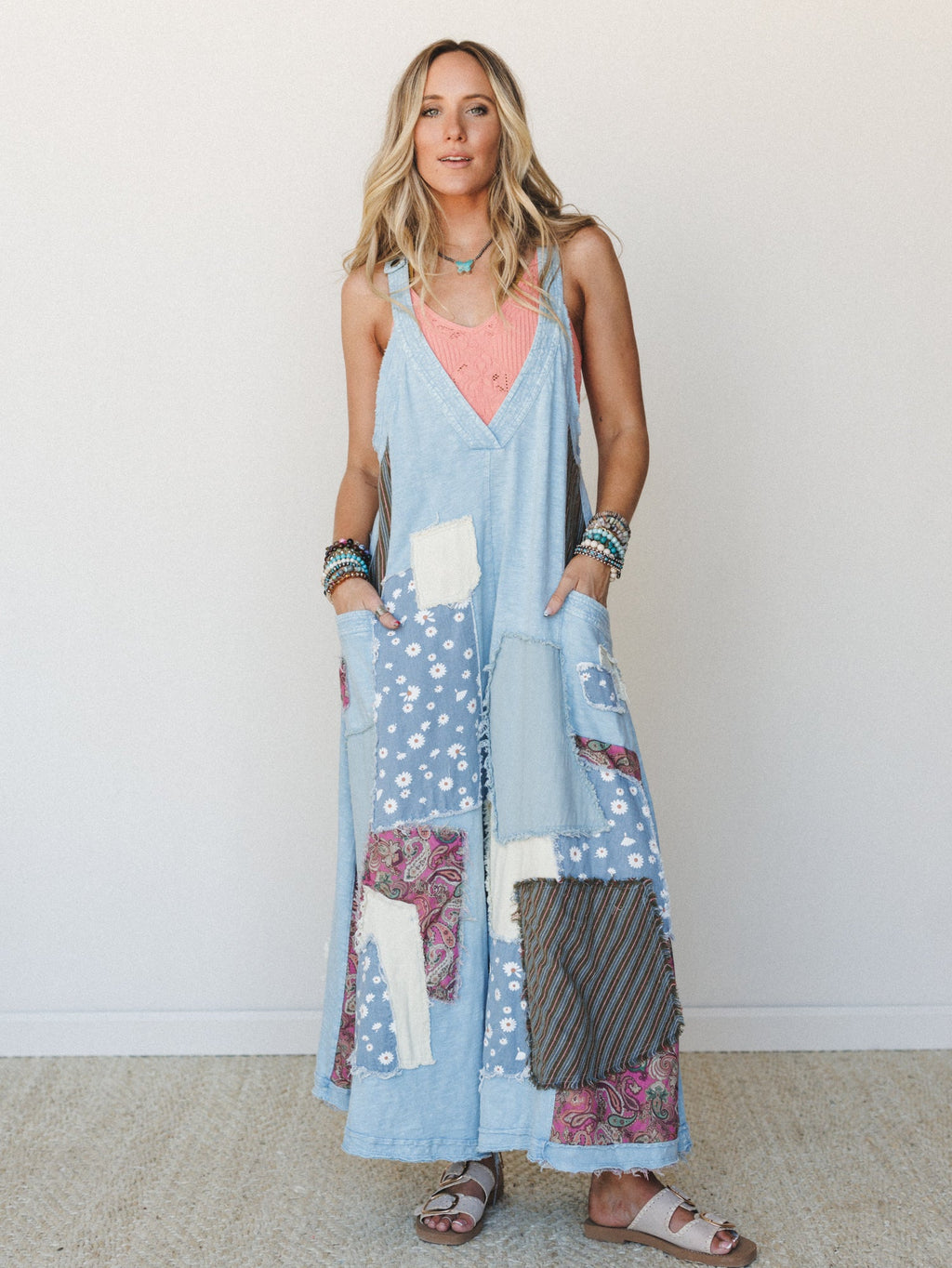 Garden Drift Wide Leg Jumpsuit - Denim