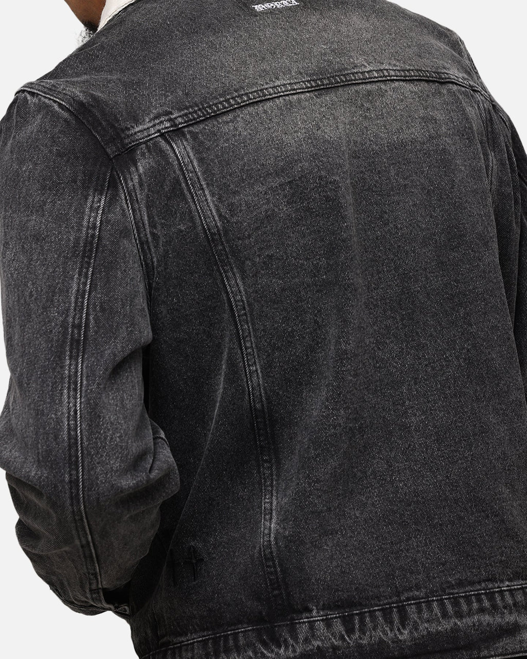 Saint Morta Gothic Distressed Denim Jacket Black Shadow