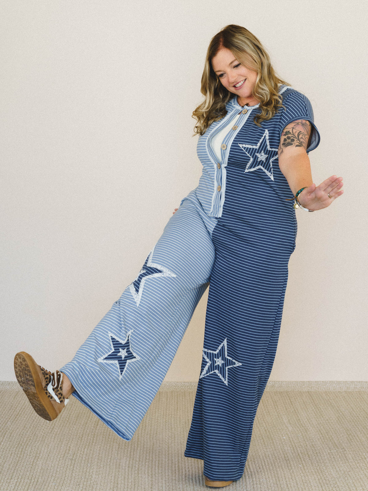 Star Walk Jumpsuit - Indigo Blue