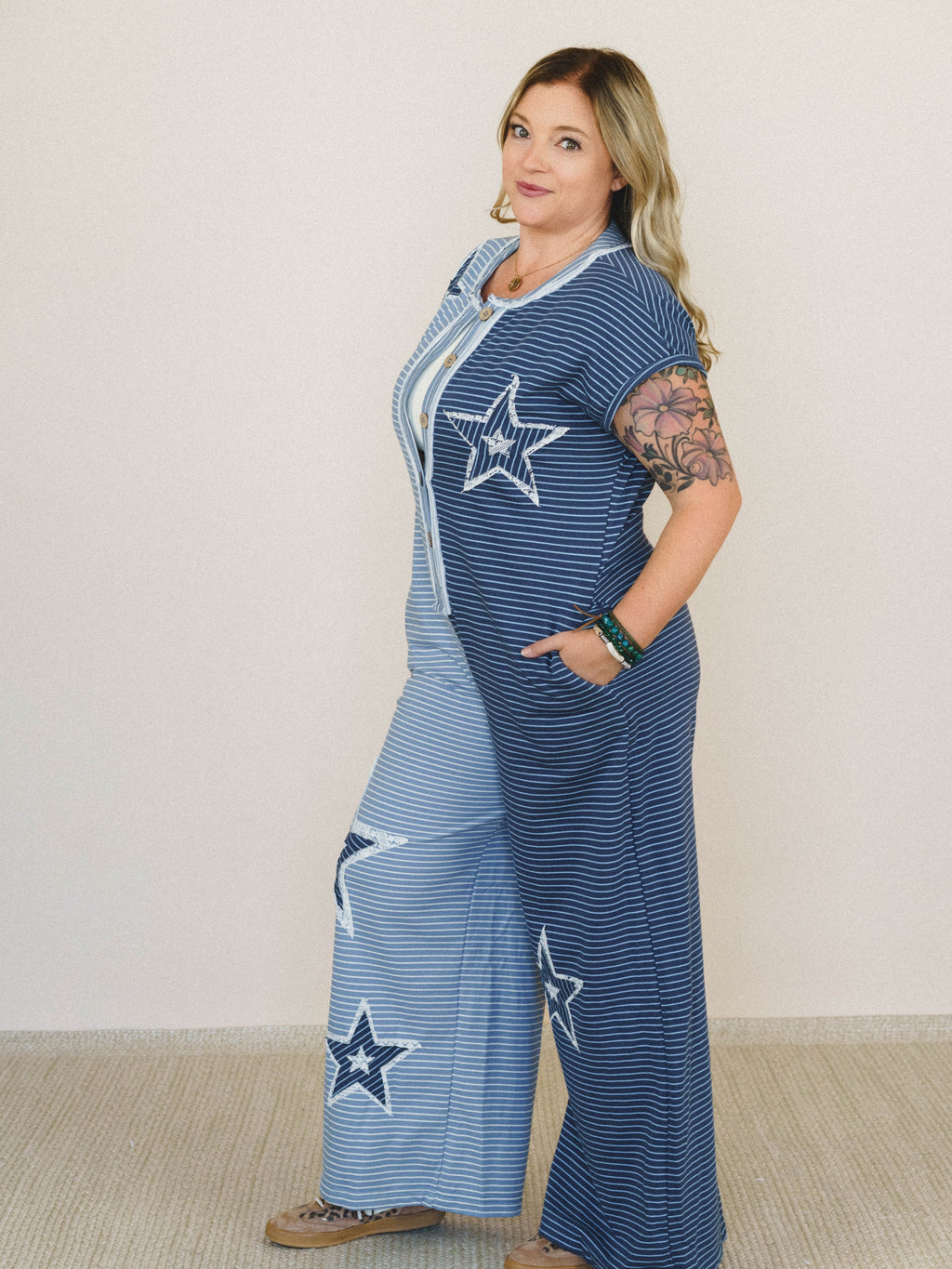Star Walk Jumpsuit - Indigo Blue