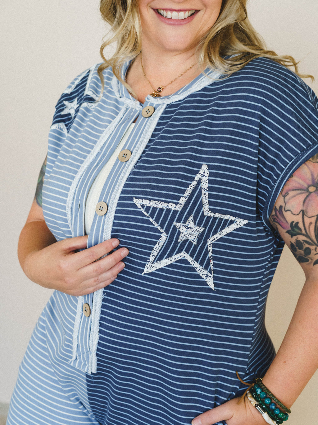 Star Walk Jumpsuit - Indigo Blue