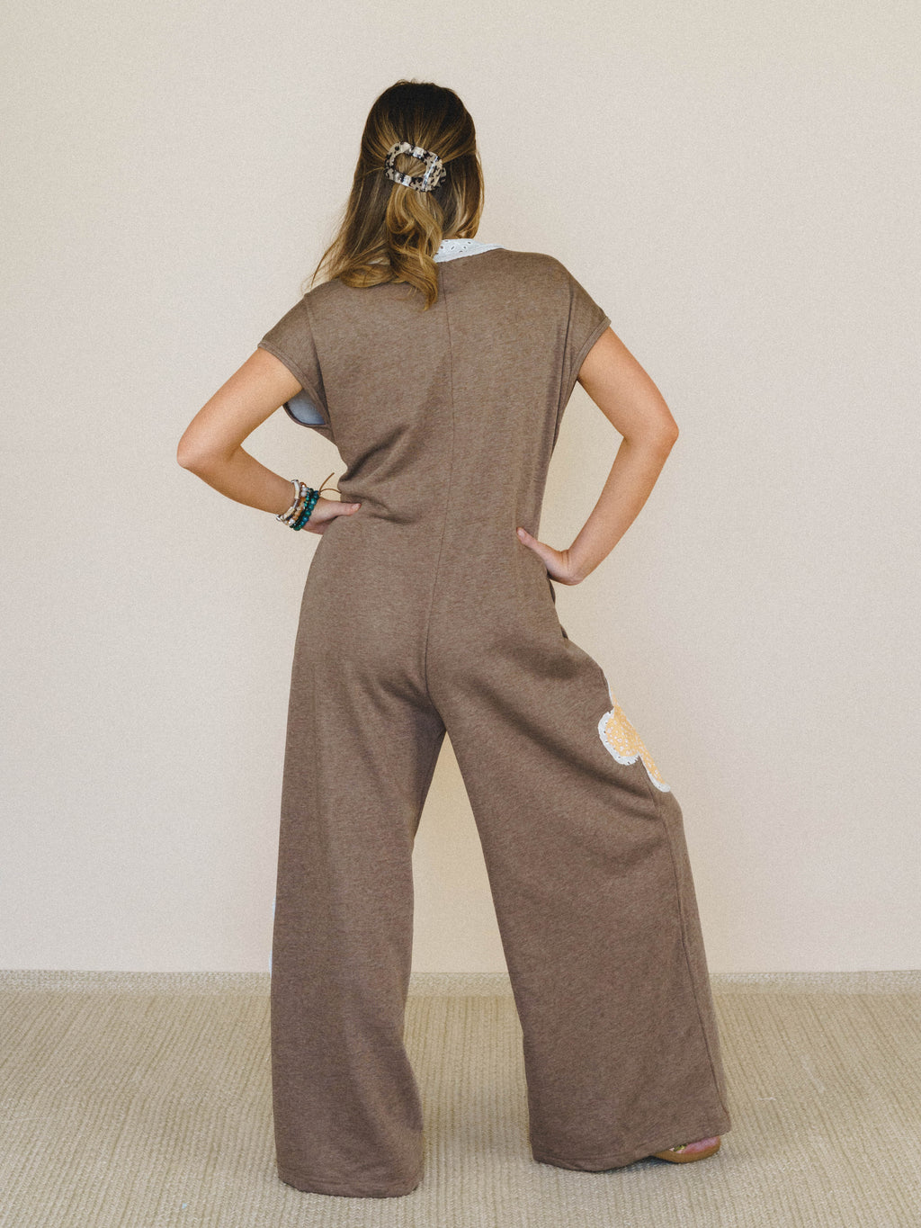 Flower Steps Jumpsuit - Mocha