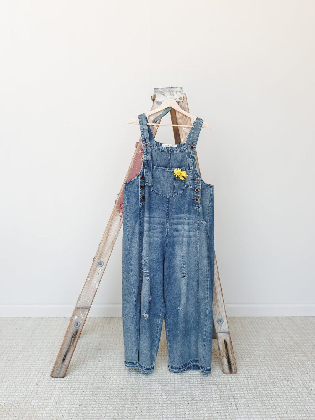 High Hopes Slouchy Denim Overalls - Blue - Pre Order