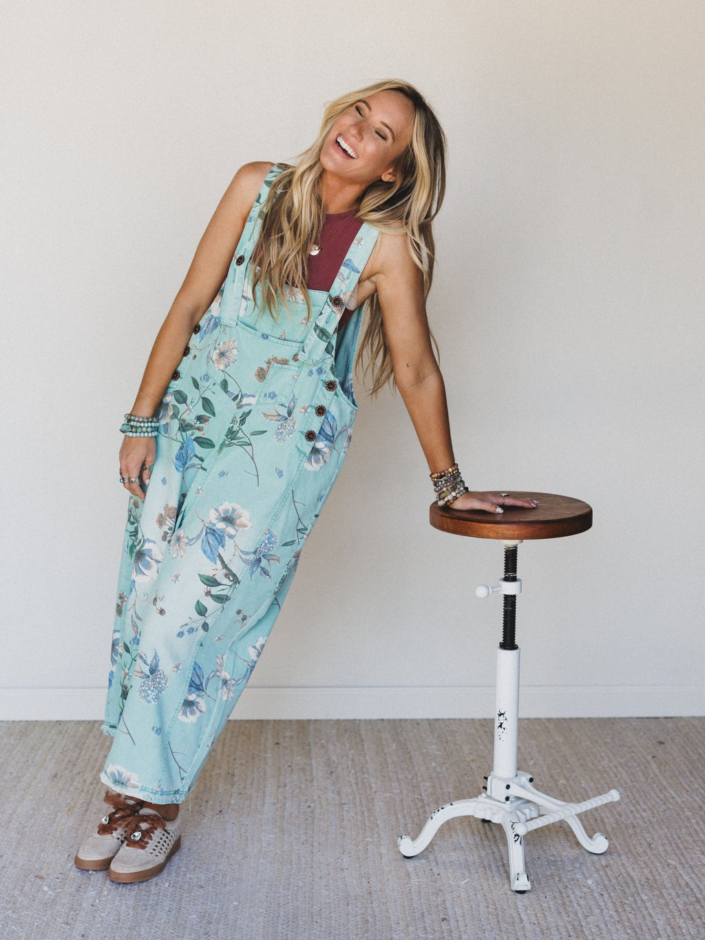 High Hopes Slouchy Denim Overalls - Mint