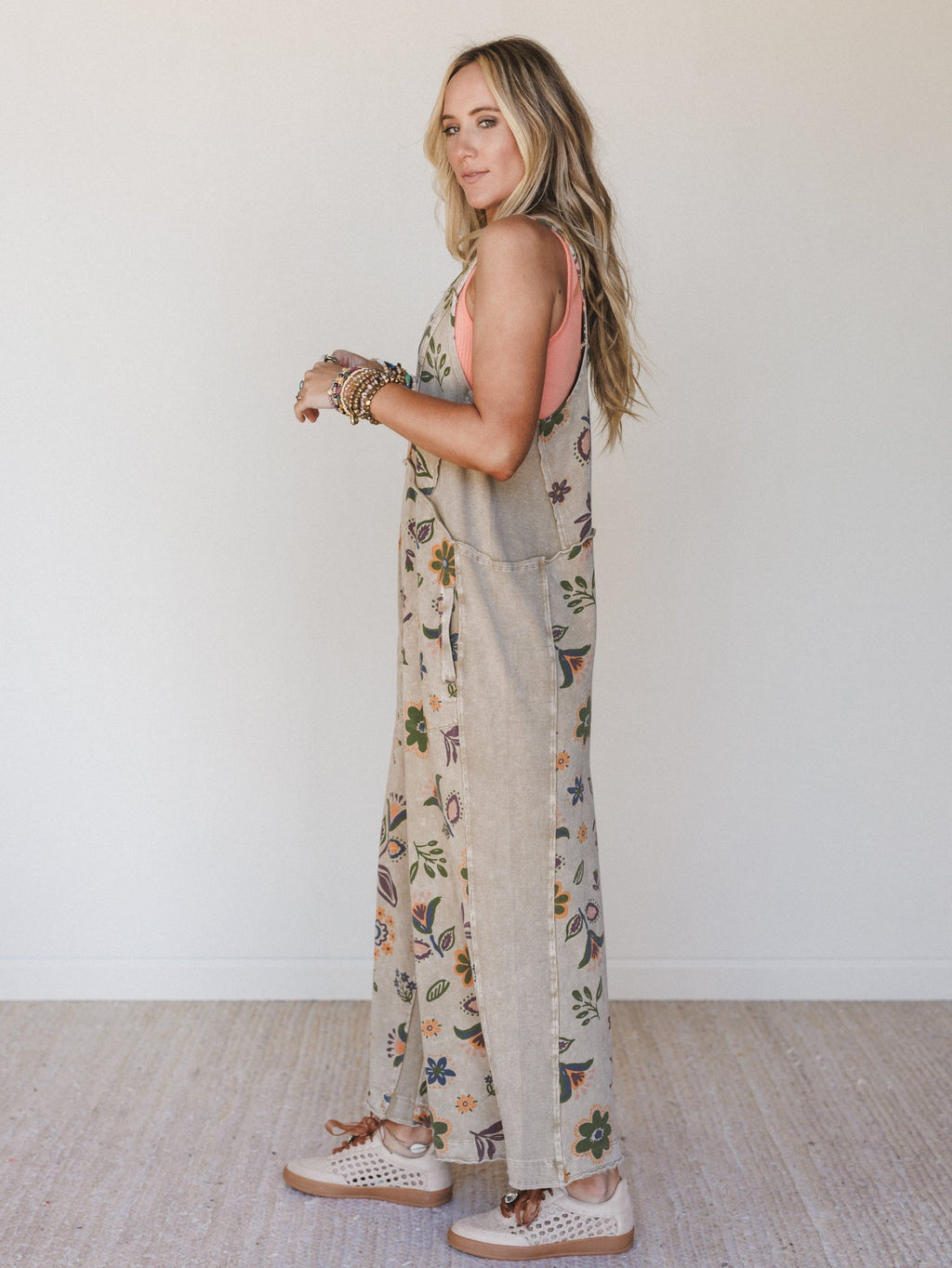 Floral Daylight Jumpsuit - Olive Gray - Pre Order