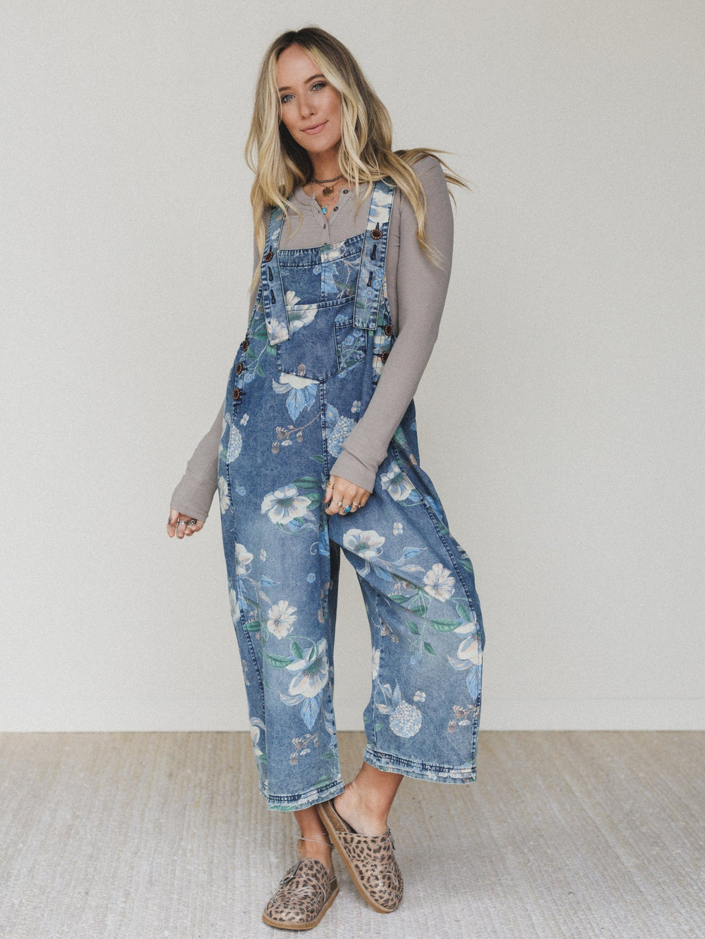 High Hopes Floral Overalls - Denim - Pre Order