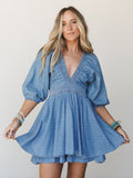 Jeanie Denim Romper - Denim