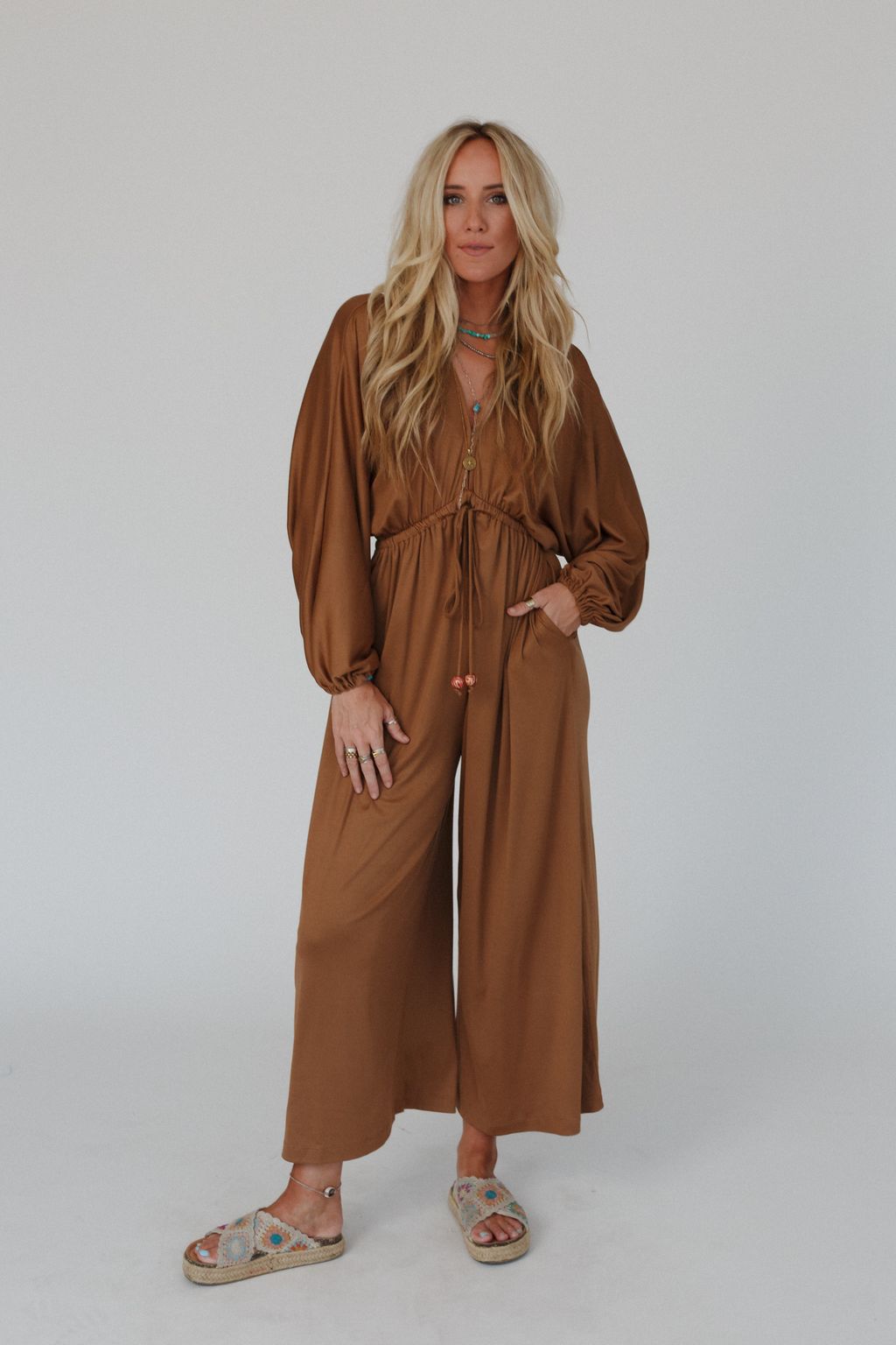 The Nest Roaming Dream Jumpsuit - Chestnut