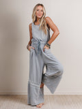 Country Sunshine Crochet Wide Leg Jumpsuit - Blue - Pre Order