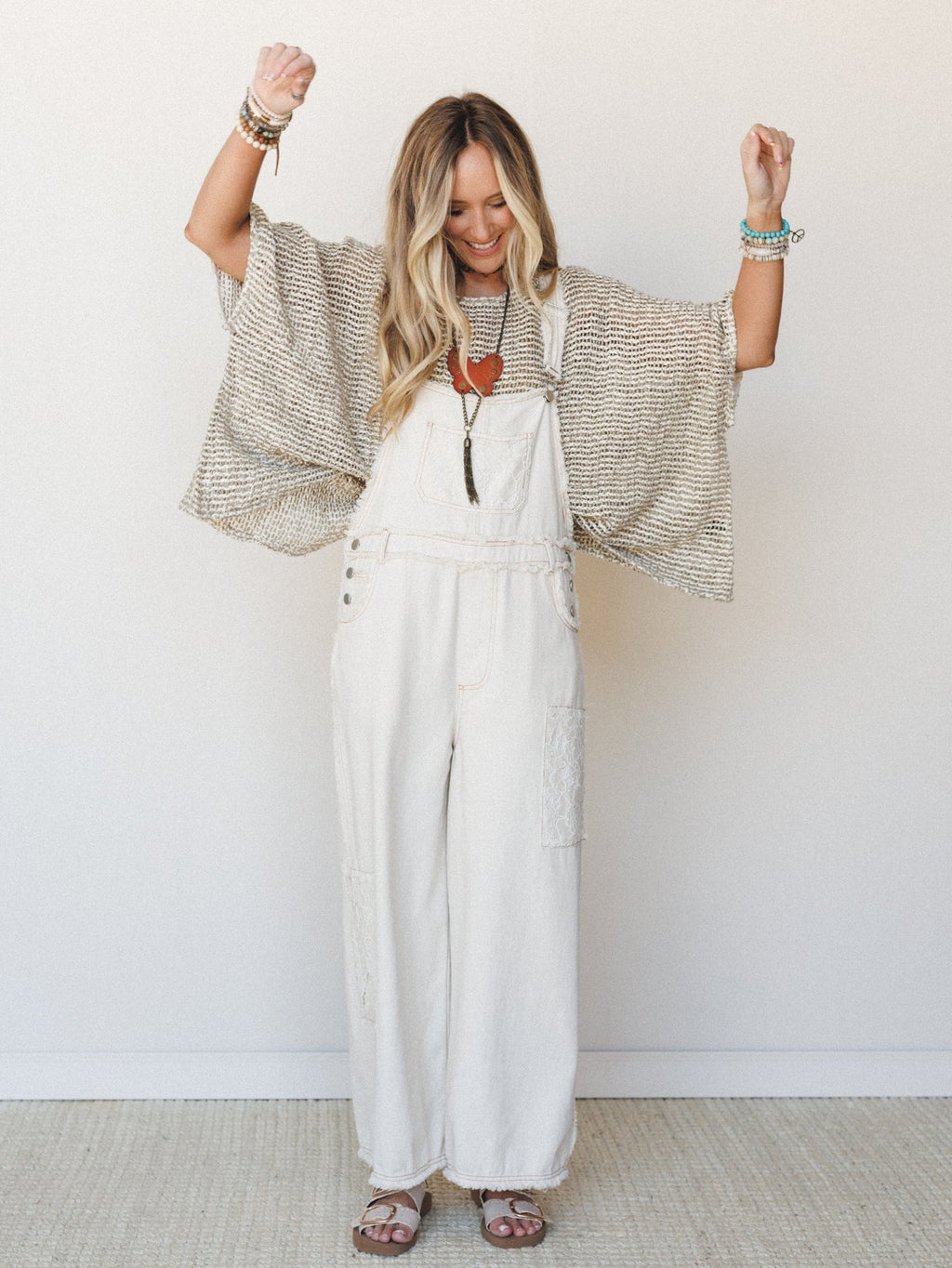 Chasing Meadows Overalls - Ivory