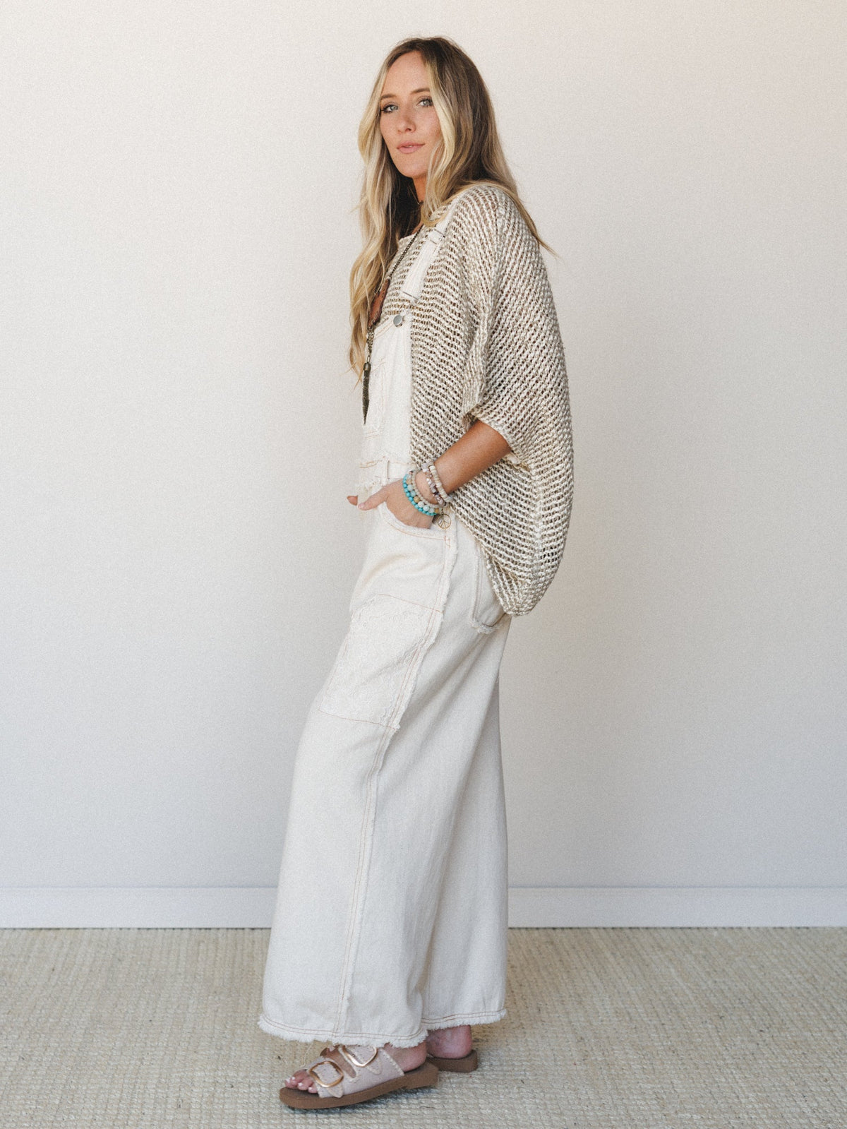 Chasing Meadows Overalls - Ivory