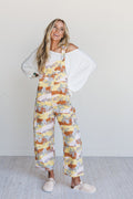 Floral Beat Overalls - Camel