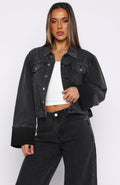 Charlotte Denim Jacket Black Acid Wash