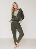 In A Dream Lounge Jumpsuit - Dark Olive