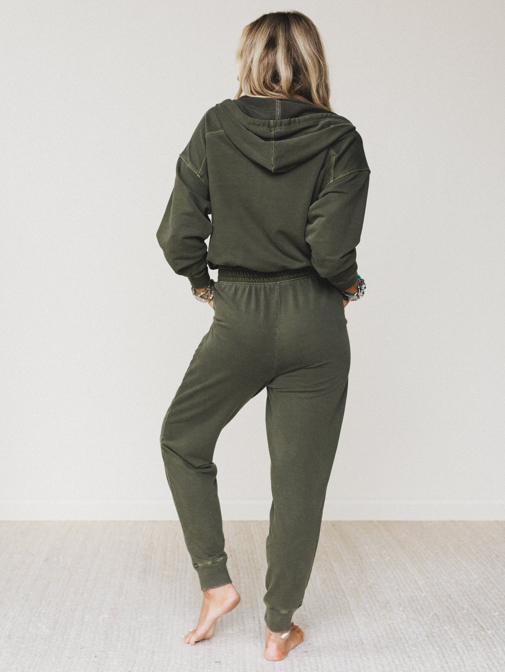 In A Dream Lounge Jumpsuit - Dark Olive