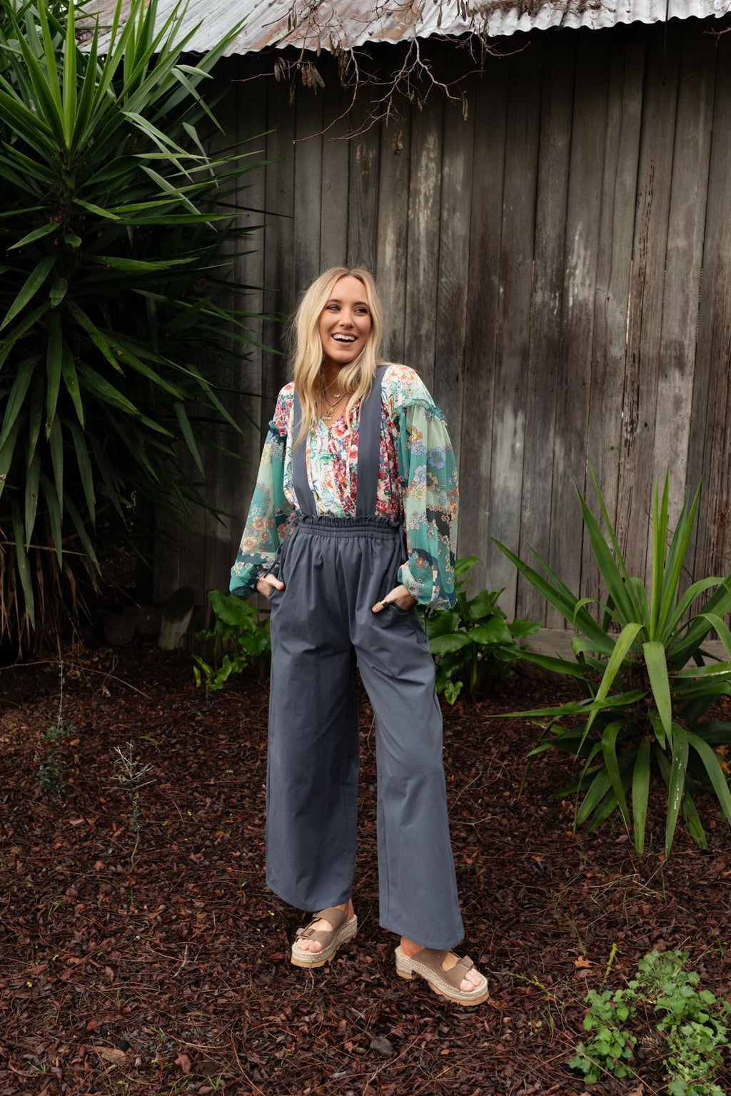 Garland Wide Leg Jumpsuit - Navy
