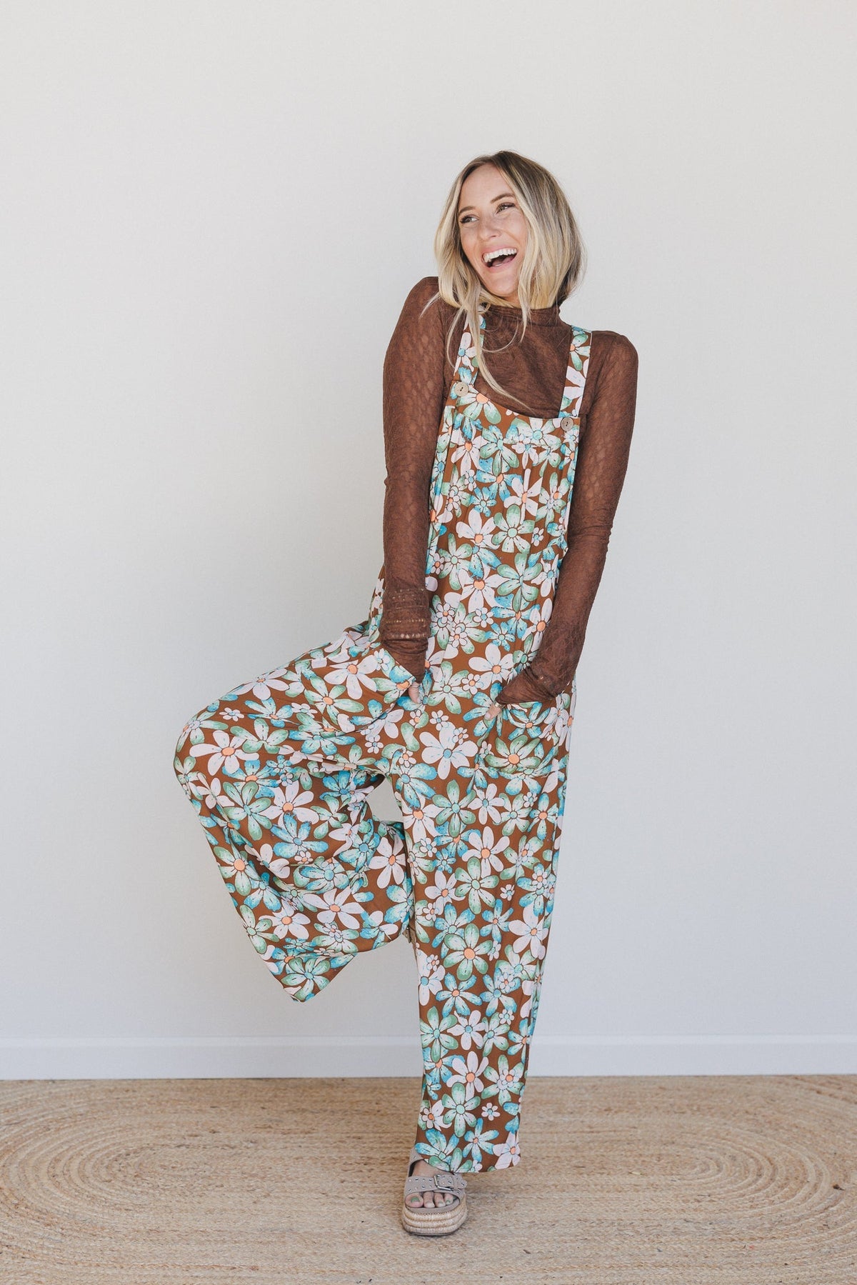 Electric Daisy Overalls - Mocha - Pre Order