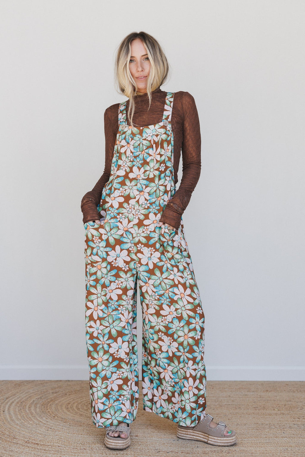 Electric Daisy Overalls - Mocha - Pre Order