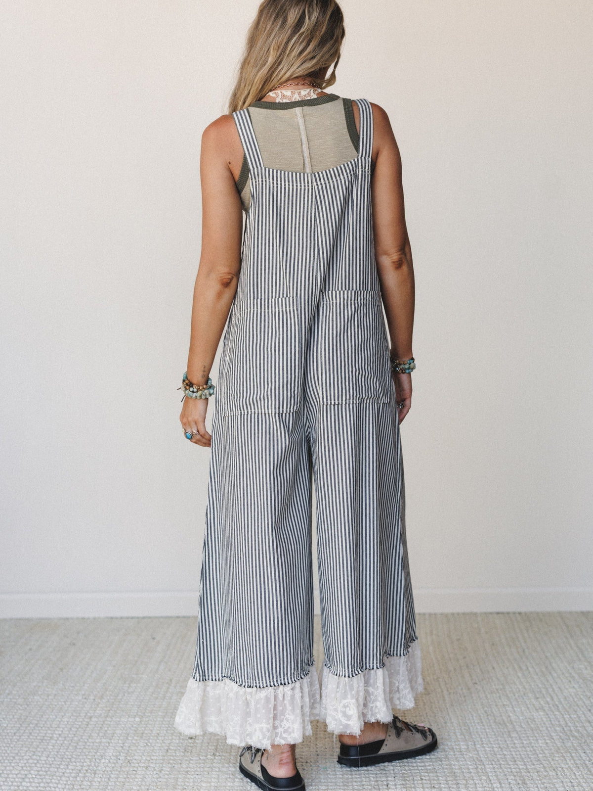 A Bit of Whimsy Jumpsuit - Black Stripe