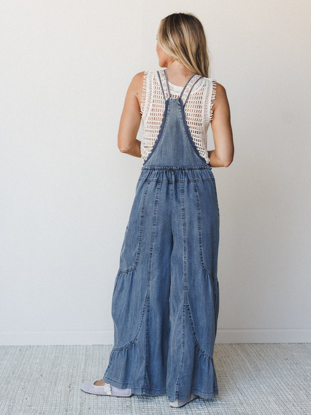 Laurel Denim Jumpsuit - Washed Denim