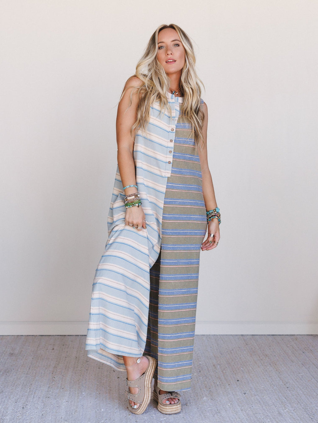 The Nest Cruise Lines Jumpsuit - Blue Olive - Pre Order