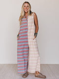 The Nest Cruise Lines Jumpsuit - Pink Gray - Pre Order