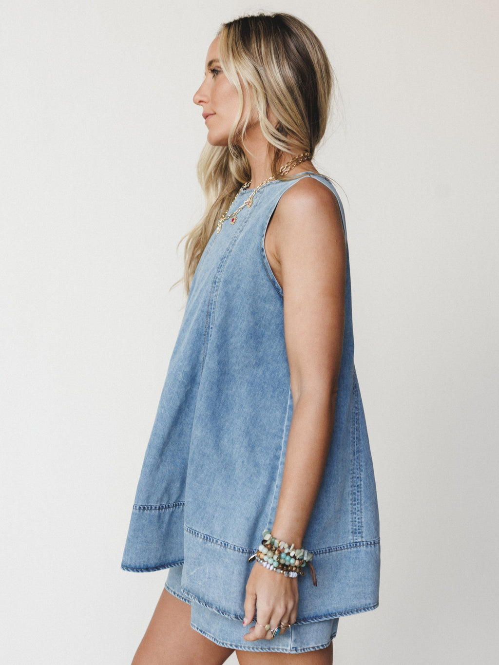 Beat Goes On Romper - Chambray - Pre Order