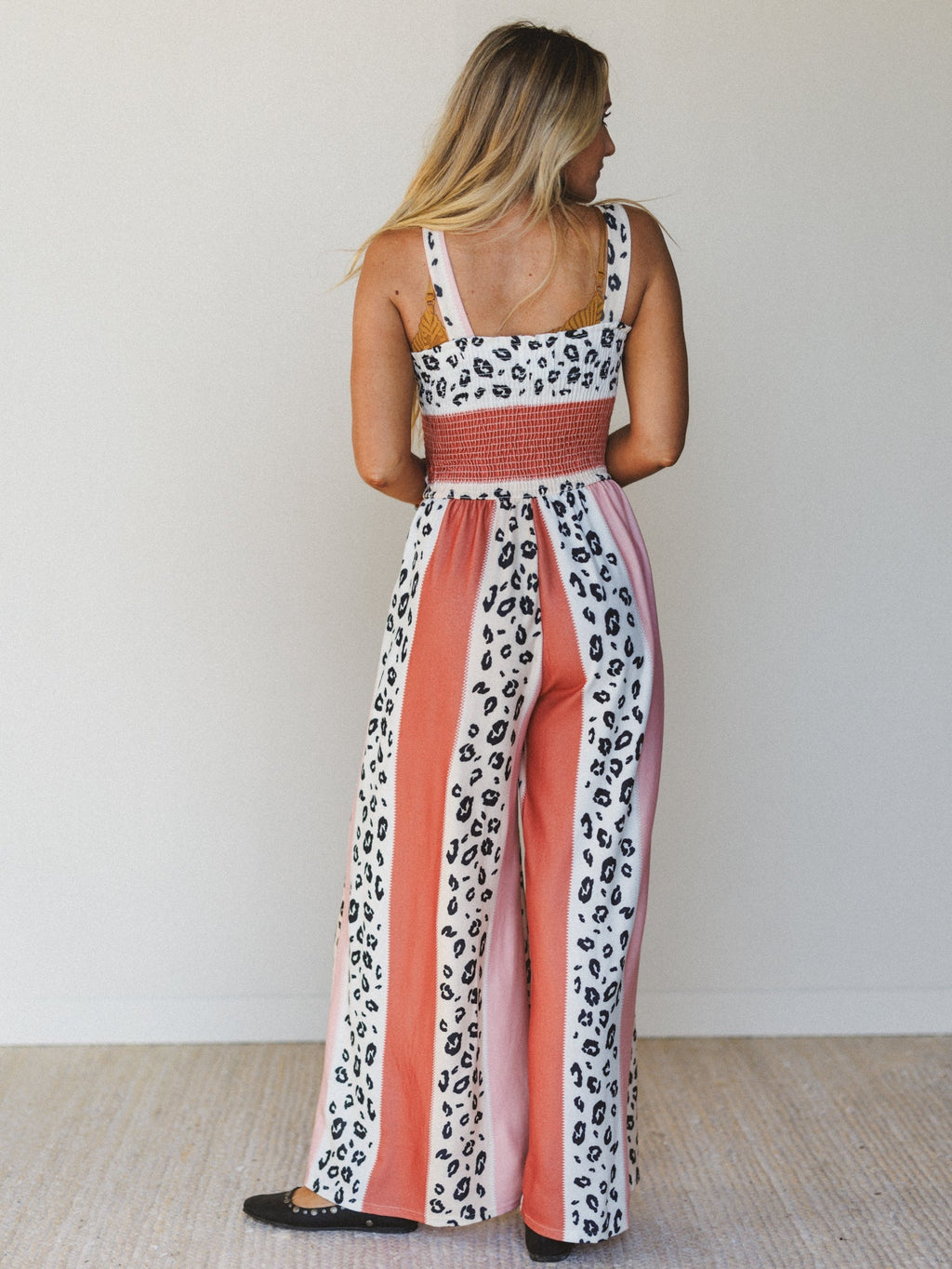 Serendipity Animal Print Jumpsuit - Faded Coral