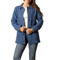 Kimes Ranch Women's Harlow Oversized Shacket - Indigo Stripe