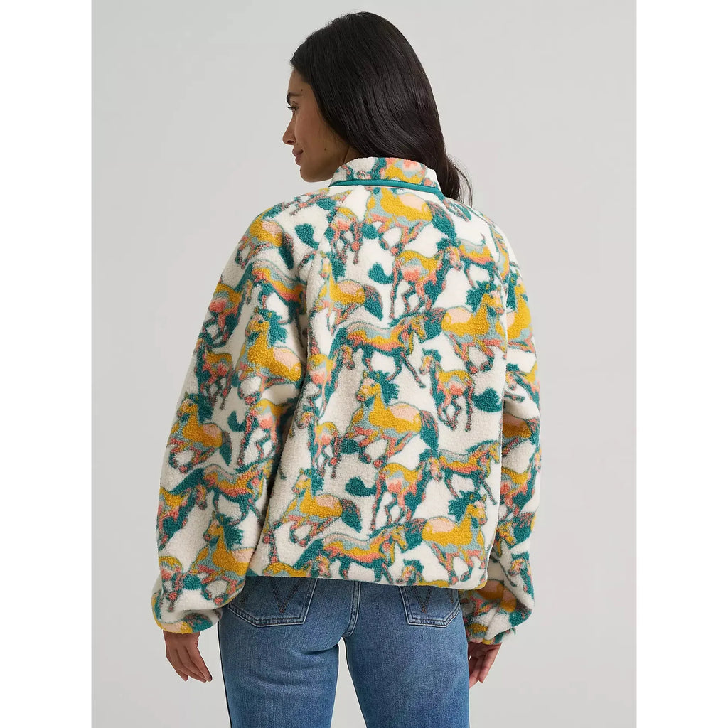 Wrangler Women's Big Sky Vintage Sherpa Snap Pullover - Oasis Horses