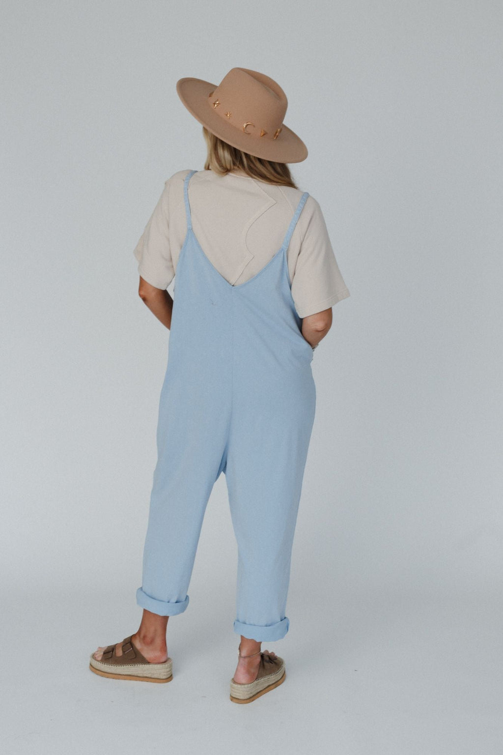 Mitzy V Neck Jumpsuit - Blue