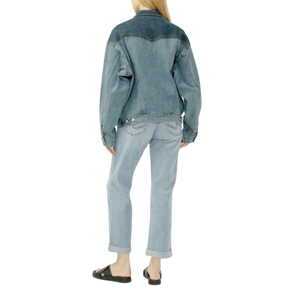 Silver Women's Western Two Toned Jean Jacket - Glimmer