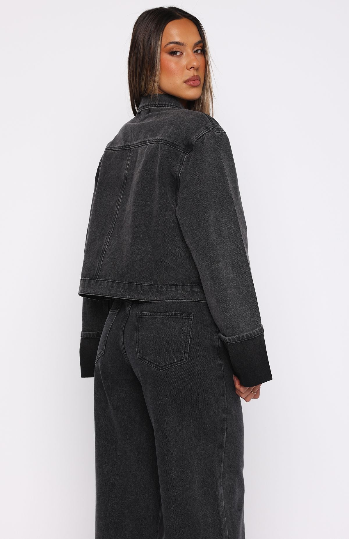 Charlotte Denim Jacket Black Acid Wash