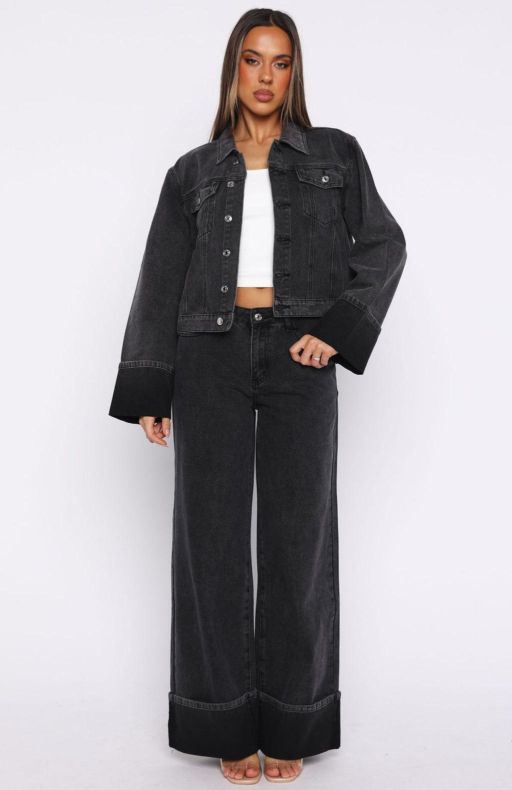Charlotte Denim Jacket Black Acid Wash